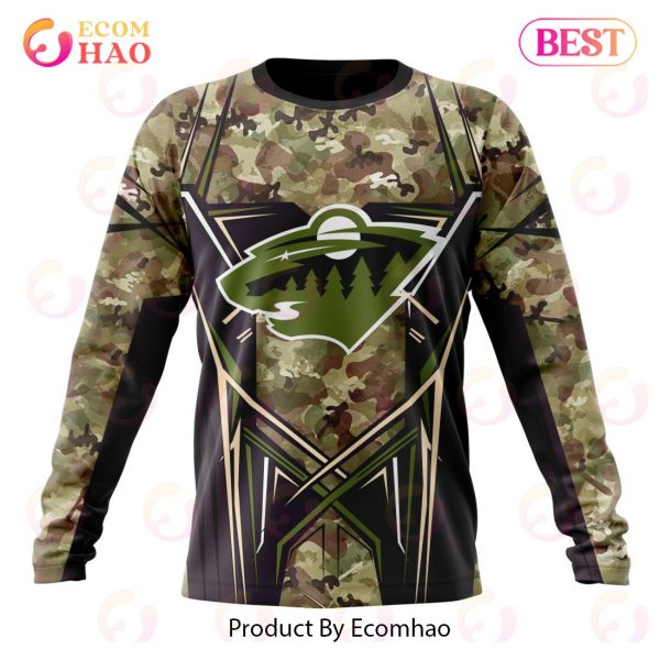 NHL Minnesota Wild Special Camo Color 2023 Design 3D Hoodie