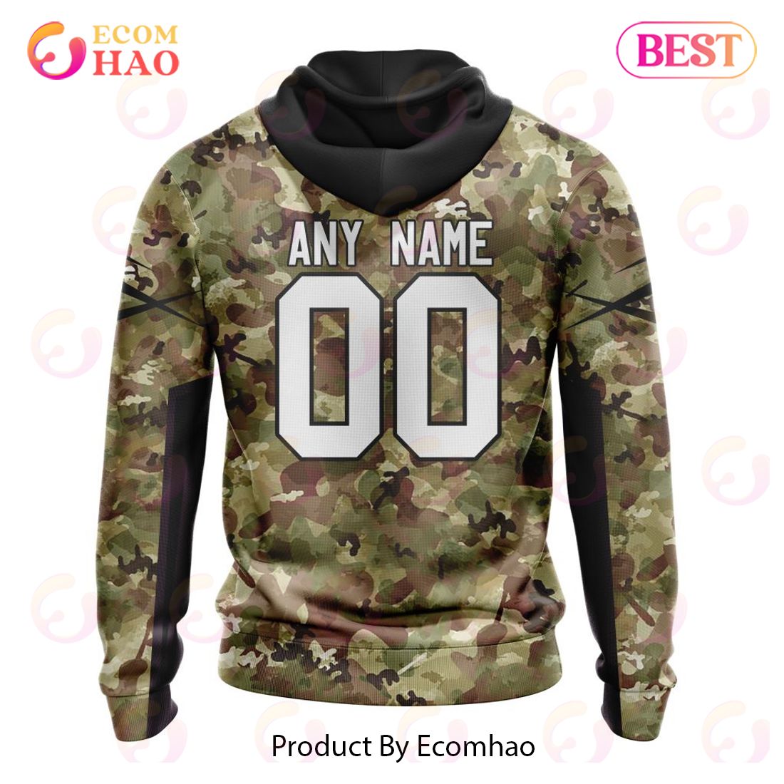 Custom Name NFL Las Vegas Raiders Personalized Hunting Camo Full Zip Puffer  Jacket - Ecomhao Store