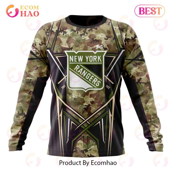 NHL New York Rangers Special Camo Color 2023 Design 3D Hoodie
