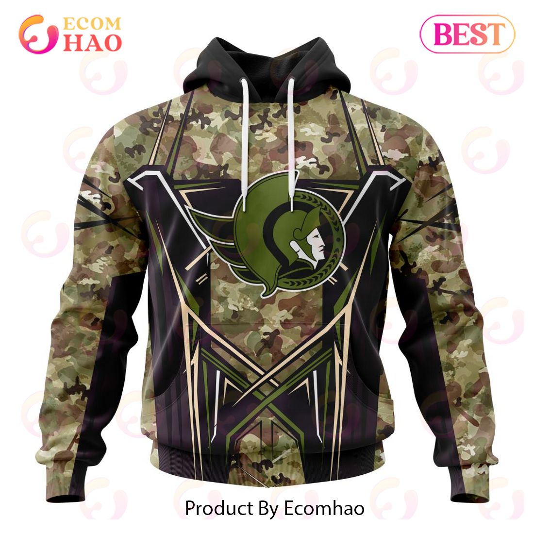 NHL Ottawa Senators Special Camo Color 2023 Design 3D Hoodie