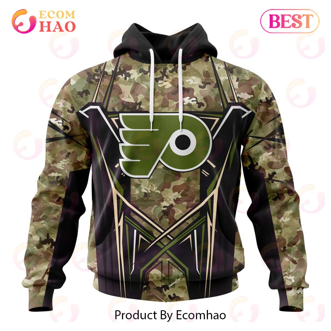 NHL Philadelphia Flyers Special Camo Color 2023 Design 3D Hoodie