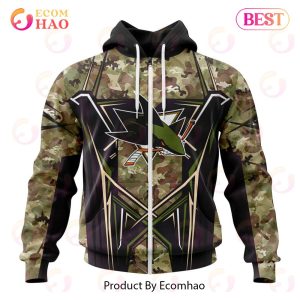 NHL San Jose Sharks Special Camo Color 2023 Design 3D Hoodie