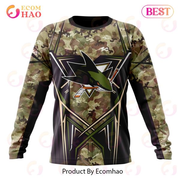 NHL San Jose Sharks Special Camo Color 2023 Design 3D Hoodie