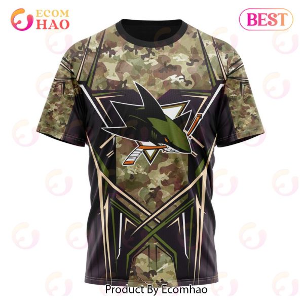 NHL San Jose Sharks Special Camo Color 2023 Design 3D Hoodie
