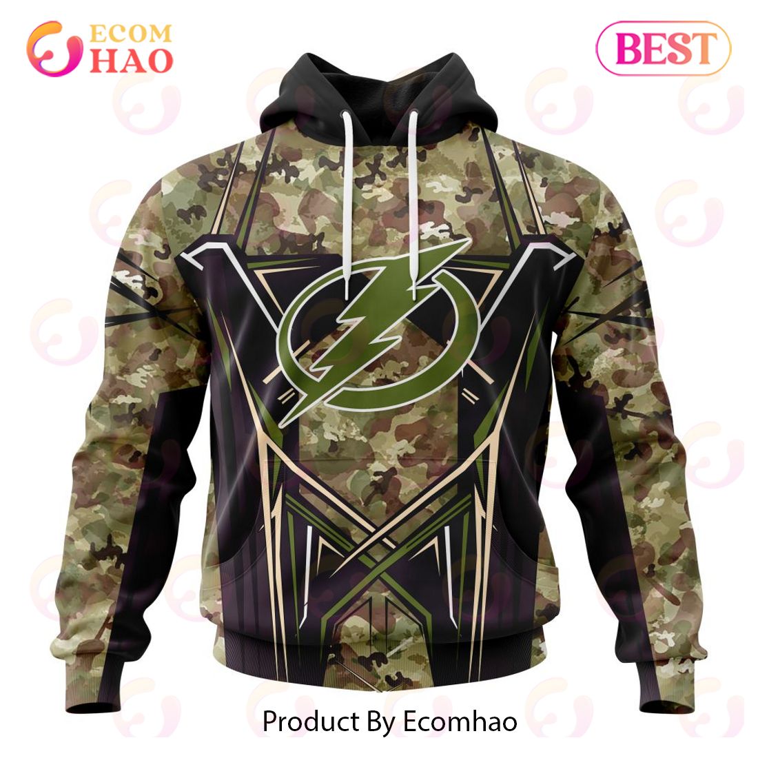 NHL Tampa Bay Lightning Special Camo Color 2023 Design 3D Hoodie