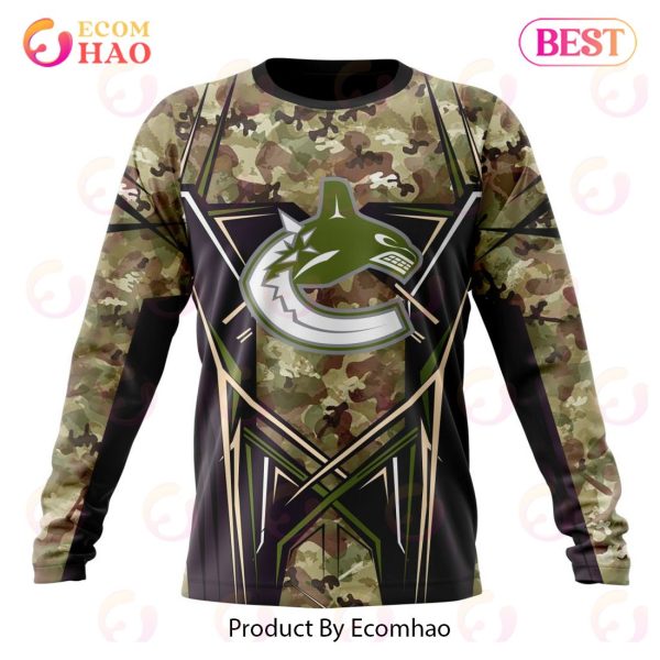 NHL Vancouver Canucks Special Camo Color 2023 Design 3D Hoodie