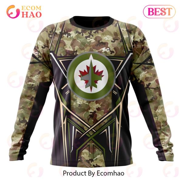 NHL Winnipeg Jets Special Camo Color 2023 Design 3D Hoodie