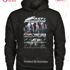 Fast & Furious 22 Years Of 2001 – 2023 The Fast Saga Thank You For The Memories T-Shirt