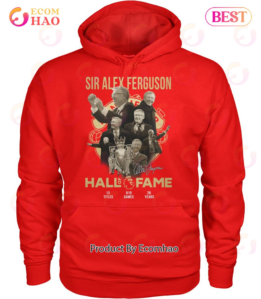 Sir Alex Ferguson Hall Of Fame Signature T-Shirt