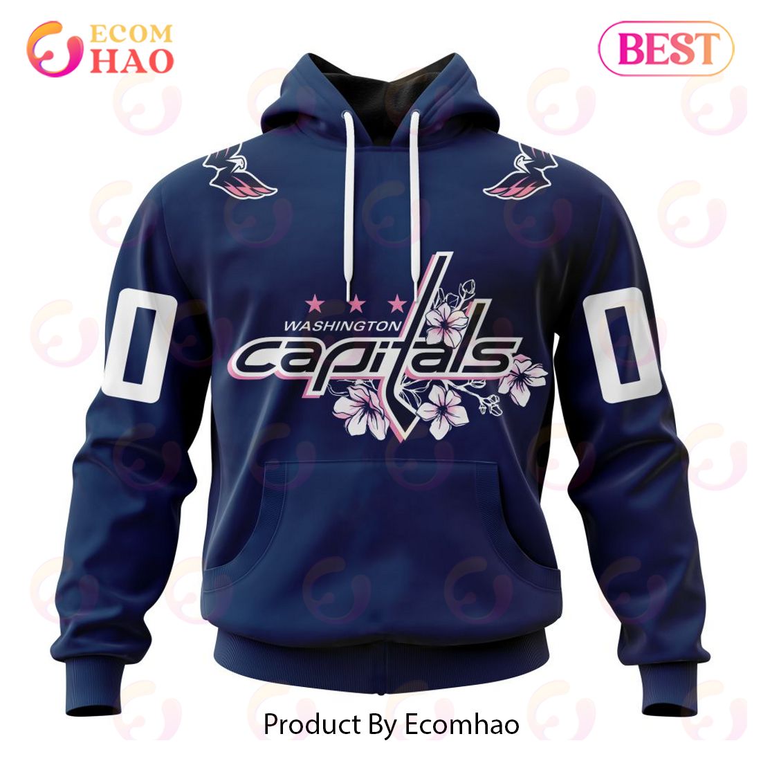 Official washington Capitals Cherry Blossom Warmup Jersey 2023 t