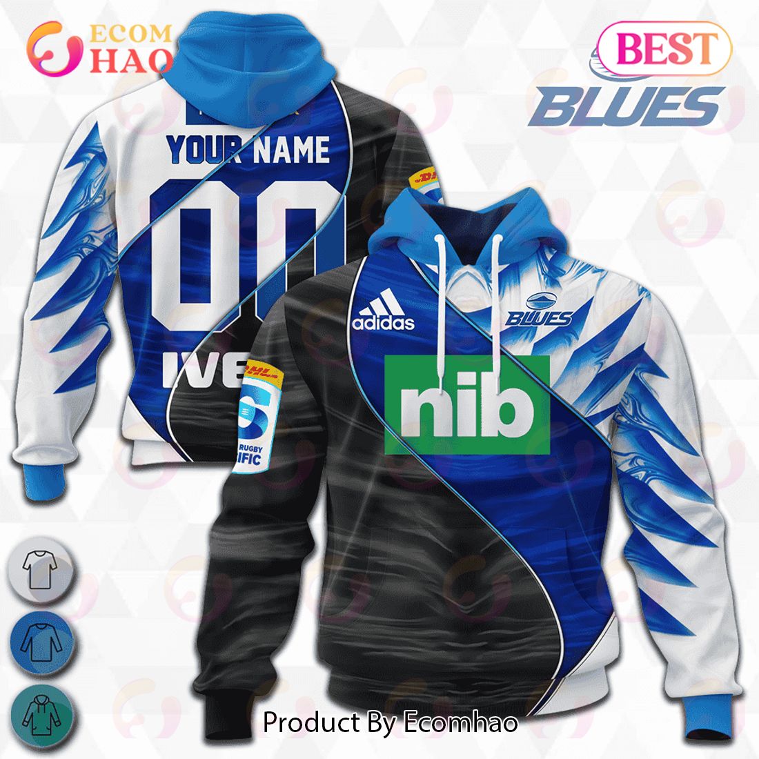 Blues Super Rugby Mix Jerseys 2023 Personalized 3D Hoodie