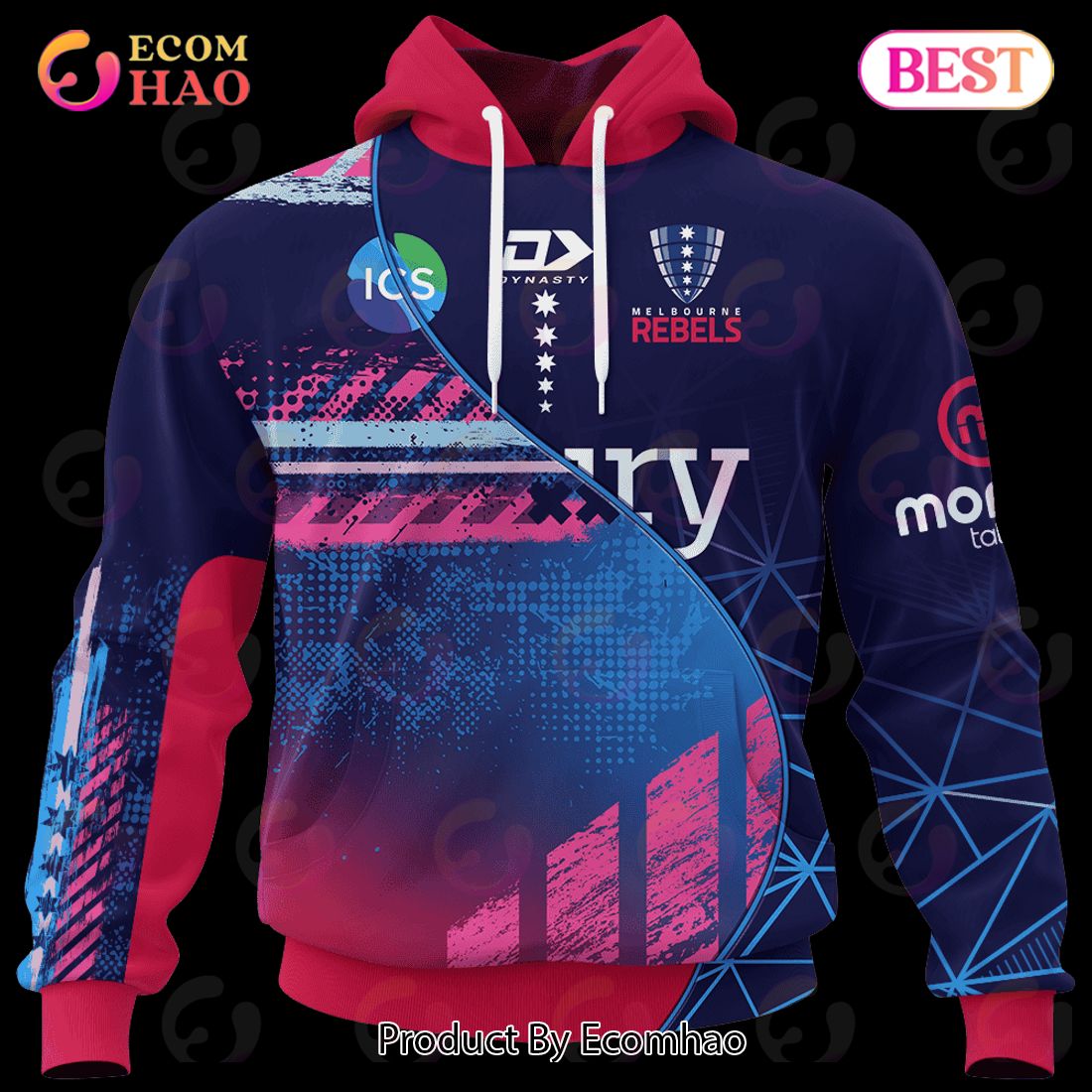 Melbourne Rebels Super Rugby Mix Jerseys 2023 Personalized 3D Hoodie