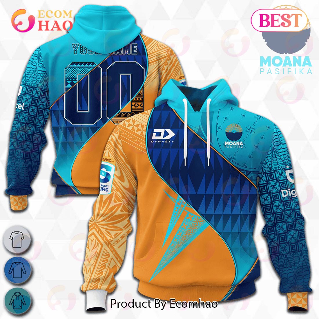 BEST Super Rugby Moana Pasifika, Specialized Anzac Jersey Concepts 3D Hoodie