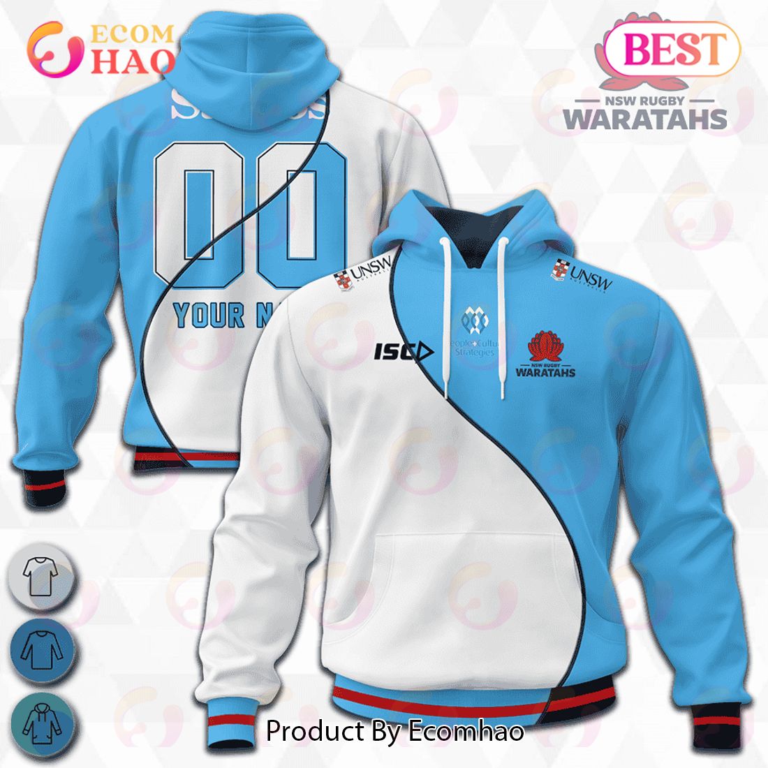 New South Wales Waratahs Super Rugby Mix Jerseys 2023 Personalized 3D Hoodie