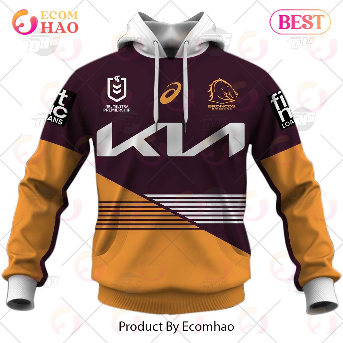 NRL Brisbane Broncos 2023 Home Jersey – Personalize Your Own New & Retro Sports Jerseys 3D Hoodie