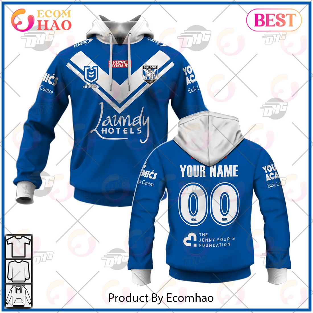 NRL Canterbury Bulldogs 2023 Away Jersey – Personalize Your Own New & Retro Sports Jerseys 3D Hoodie