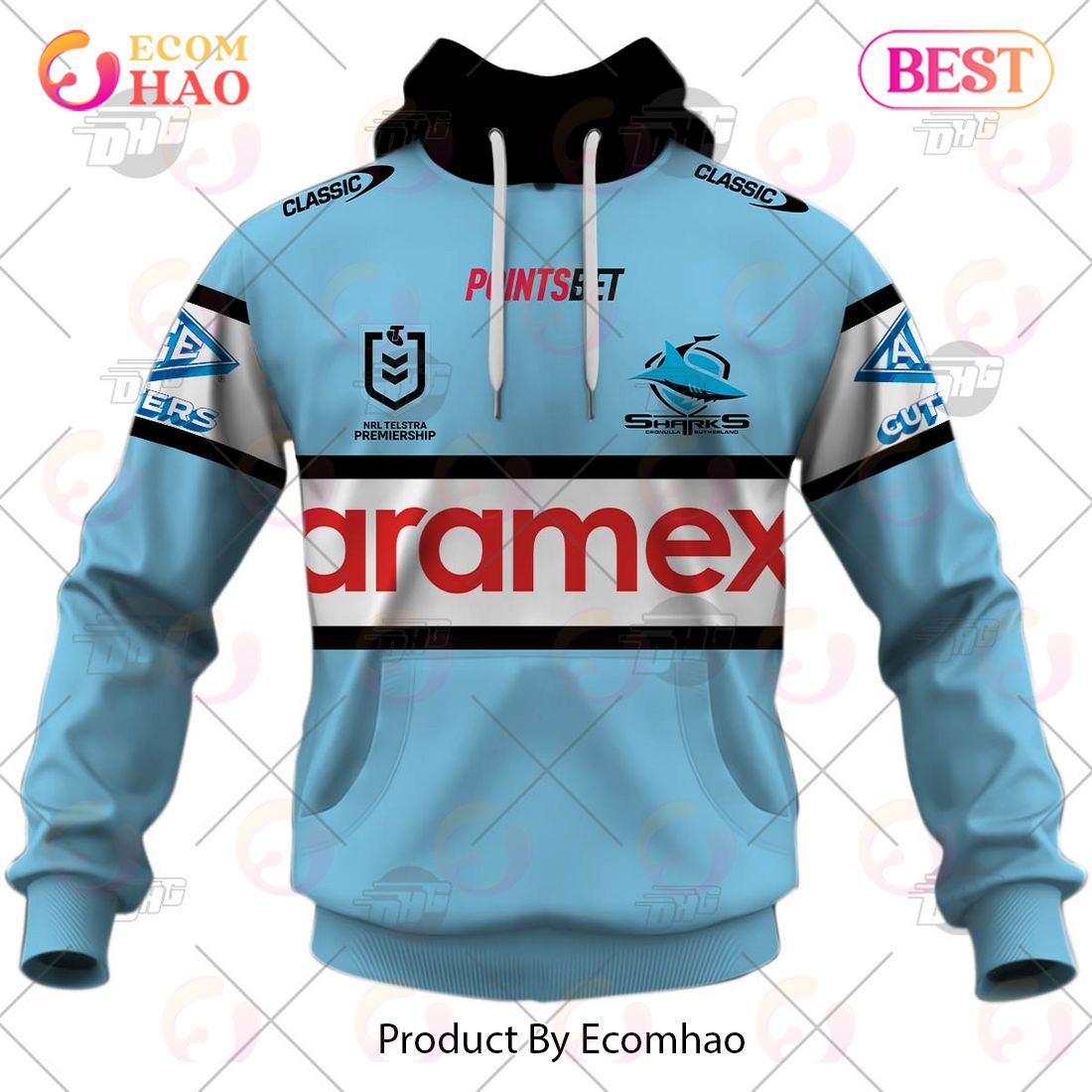 NRL Cronulla Sutherland Sharks 2023 Home Jersey – Personalize Your Own New & Retro Sports Jerseys 3D Hoodie