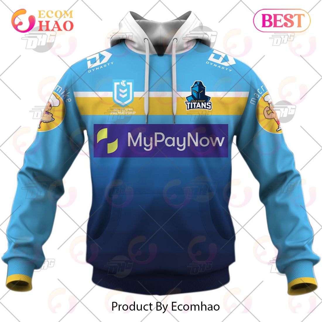 NRL Gold Coast Titans 2023 Home Jersey – Personalize Your Own New & Retro Sports Jerseys 3D Hoodie