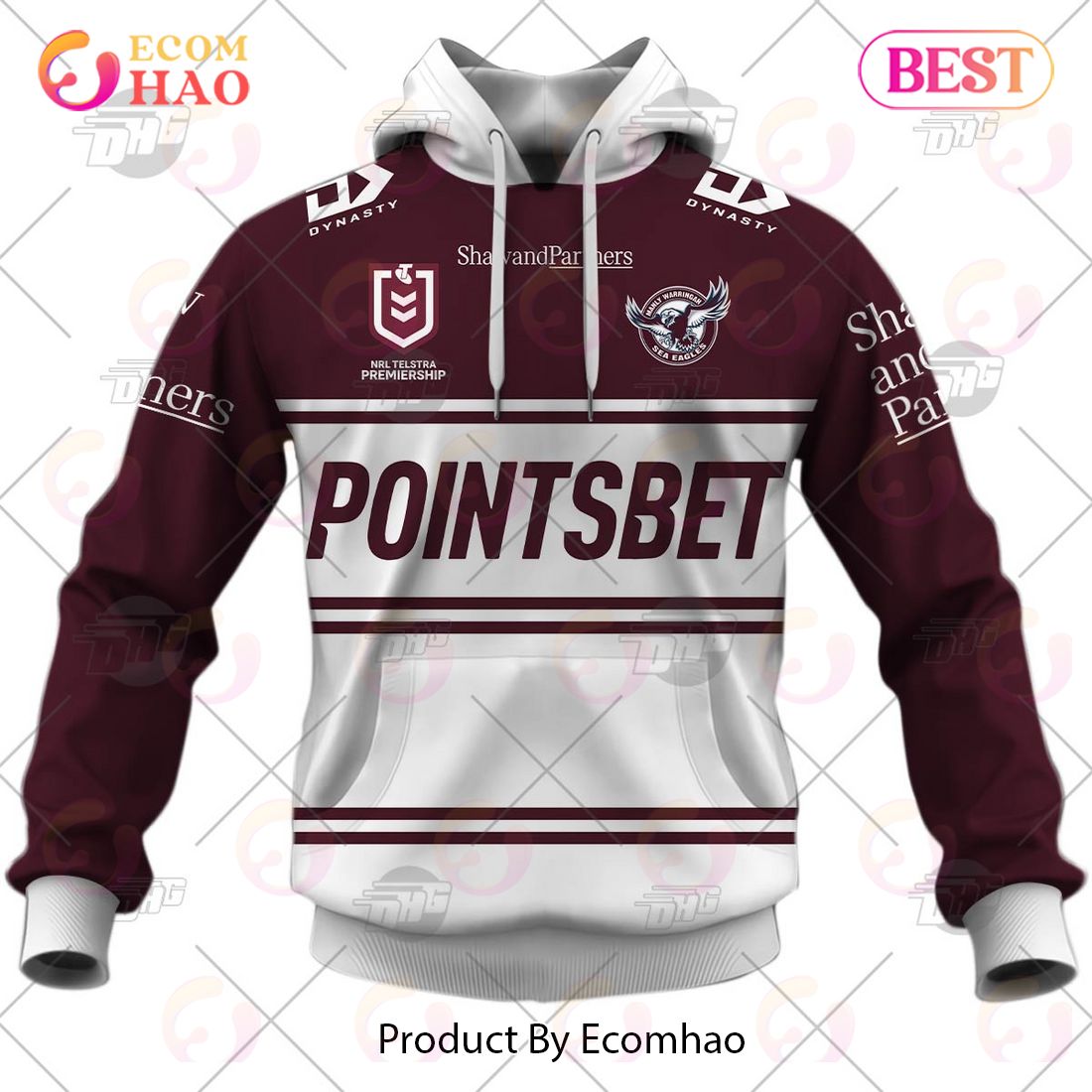 NRL Manly Warringah Sea Eagles 2023 Alternate Jersey – Personalize Your Own New & Retro Sports Jerseys 3D Hoodie