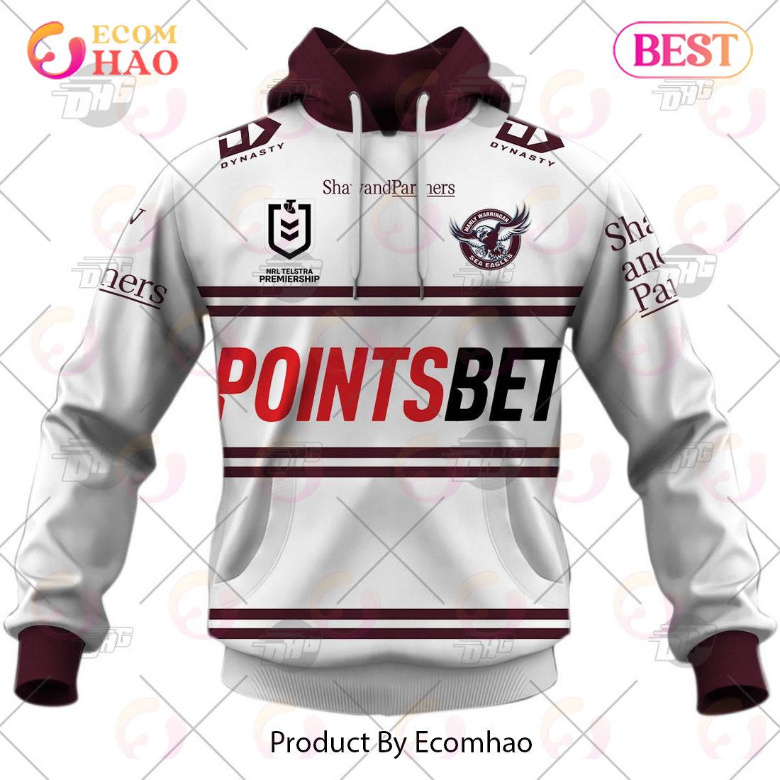 NRL Manly Warringah Sea Eagles 2023 Away Jersey – Personalize Your Own New & Retro Sports Jerseys 3D Hoodie