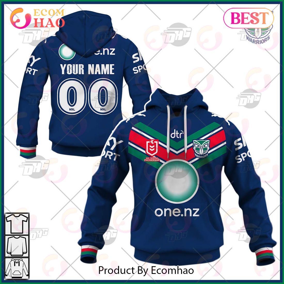 NRL New Zealand Warriors 2023 Home Jersey – Personalize Your Own New & Retro Sports Jerseys 3D Hoodie