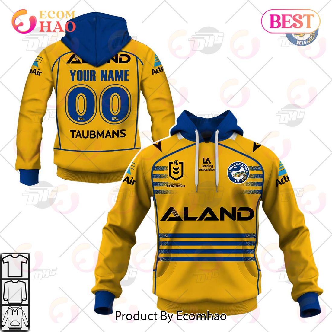 NRL Parramatta Eels 2023 Alternate Jersey – Personalize Your Own New & Retro Sports Jerseys 3D Hoodie