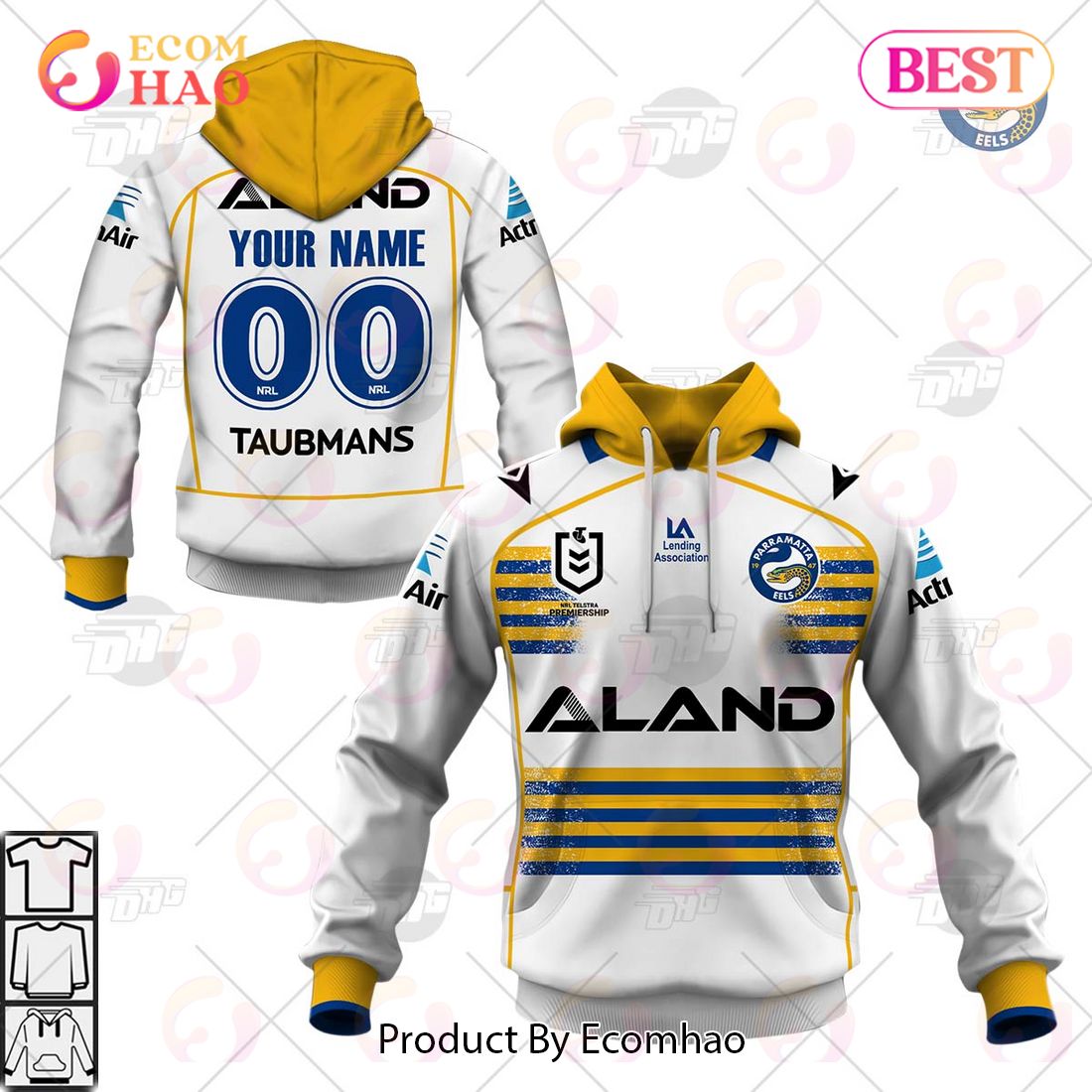 NRL Parramatta Eels 2023 Away Jersey – Personalize Your Own New & Retro Sports Jerseys 3D Hoodie