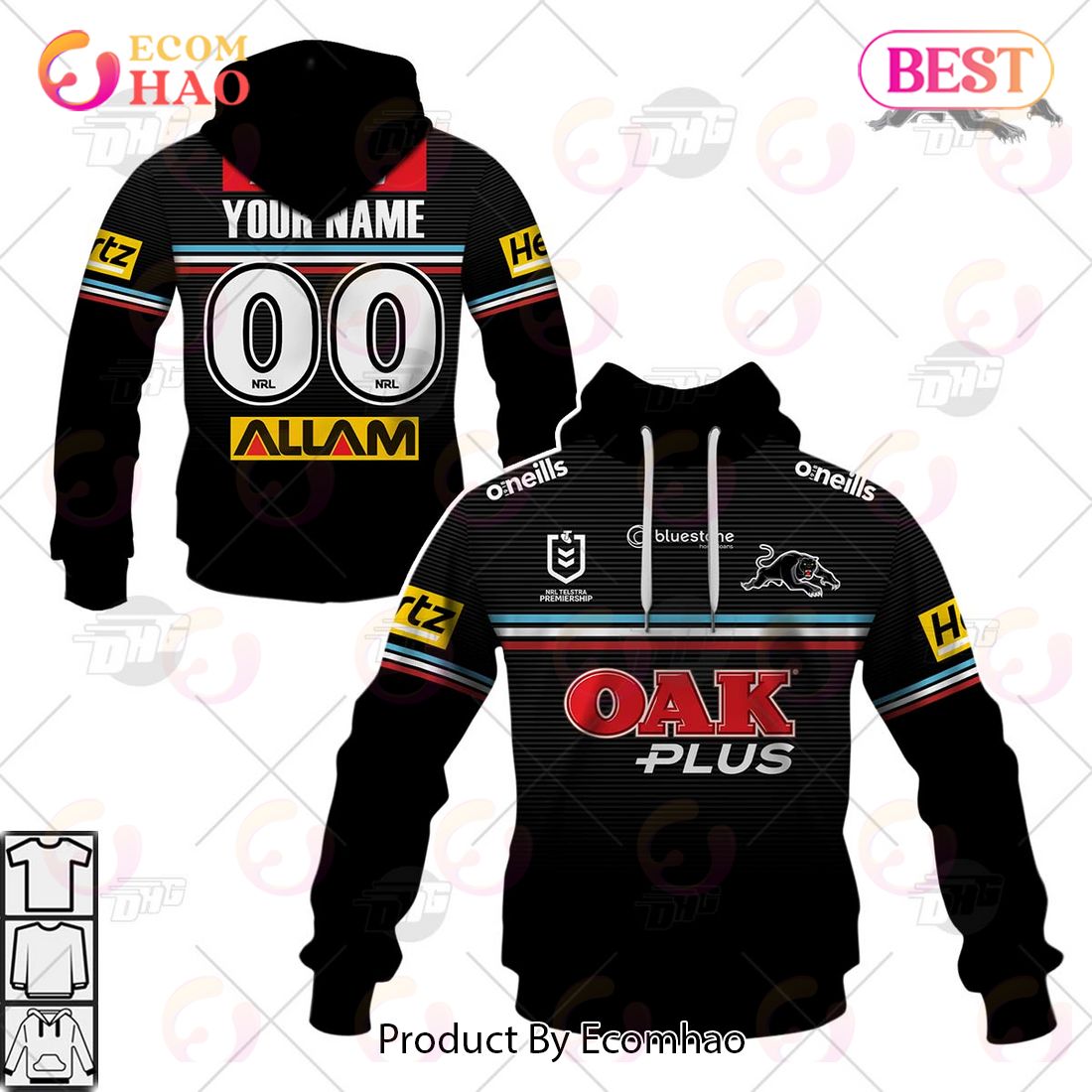 NRL Penrith Panthers 2023 Alternate Jersey – Personalize Your Own New & Retro Sports Jerseys 3D Hoodie