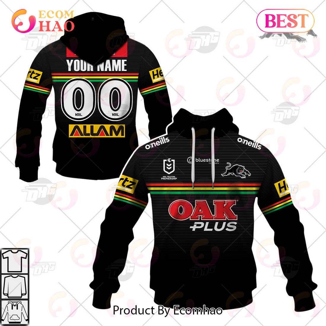 NRL Penrith Panthers 2023 Home Jersey – Personalize Your Own New & Retro Sports Jerseys 3D Hoodie