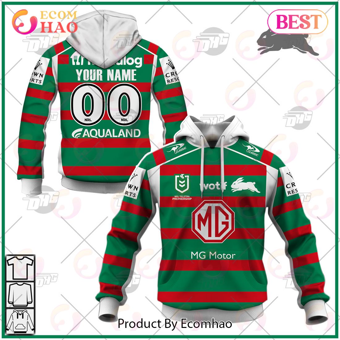 NRL South Sydney Rabbitohs 2023 Away Jersey – Personalize Your Own New & Retro Sports Jerseys 3D Hoodie