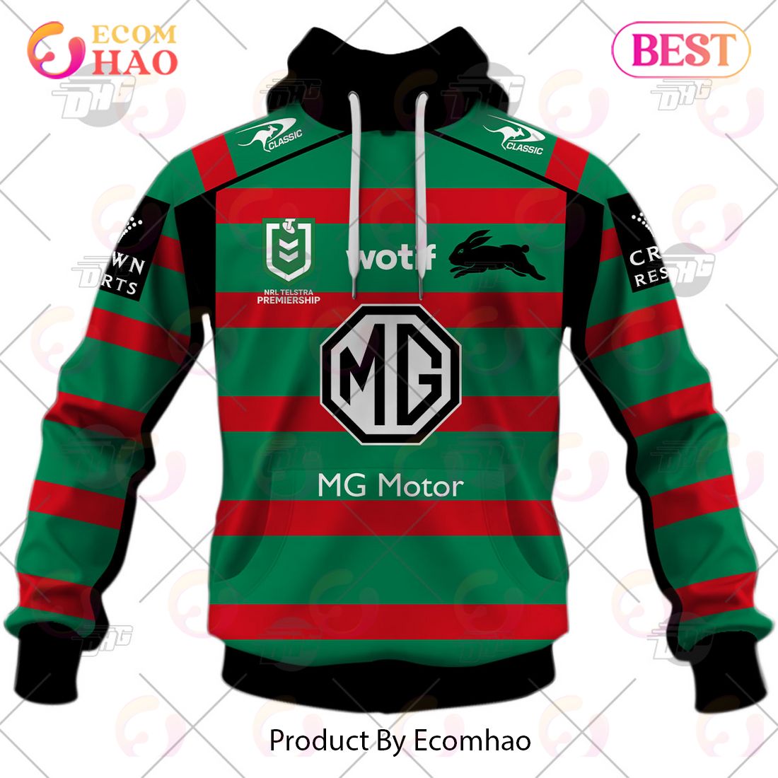 NRL South Sydney Rabbitohs 2023 Home Jersey – Personalize Your Own New & Retro Sports Jerseys 3D Hoodie