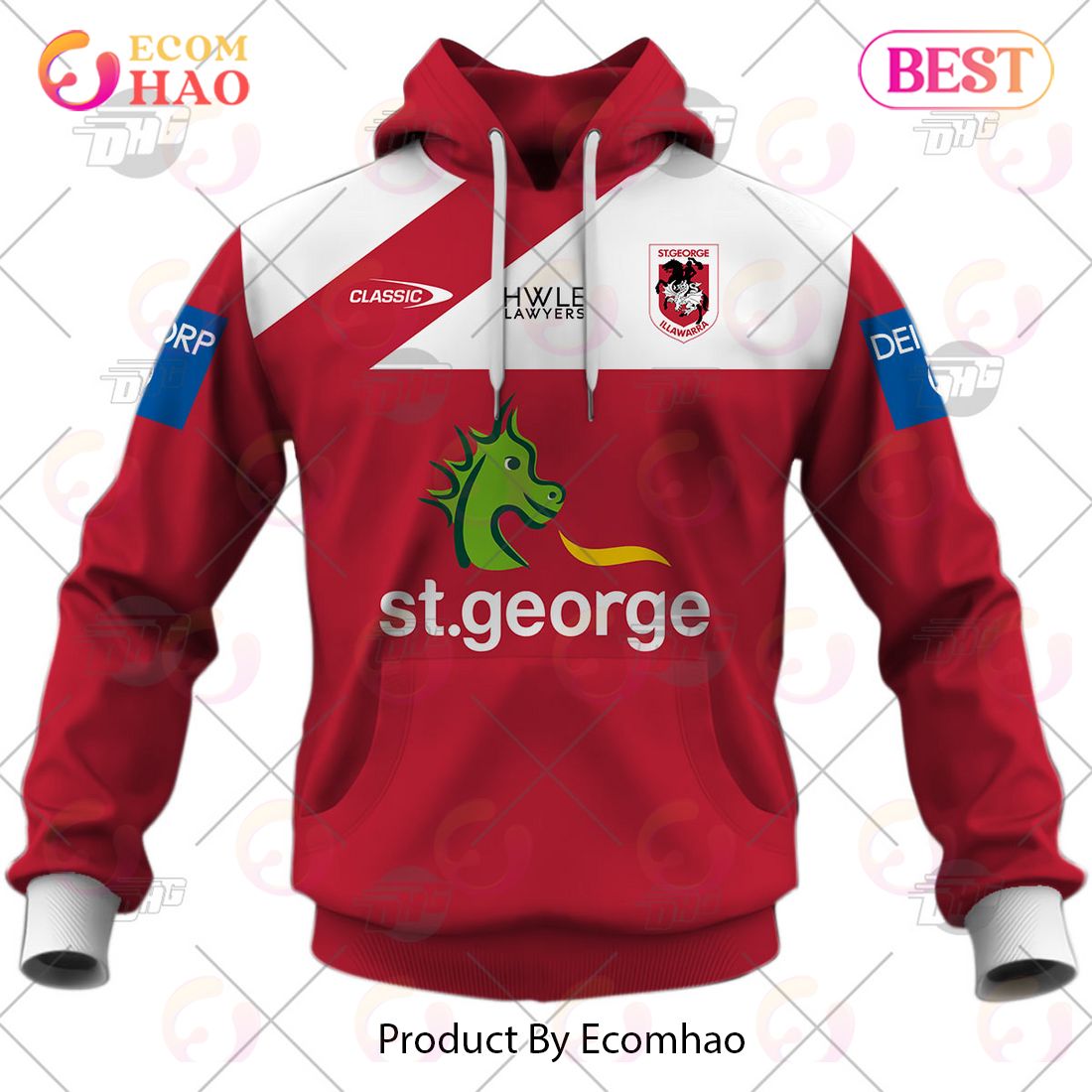 NRL St. George Illawarra Dragons 2023 Trainning Jersey – Personalize Your Own New & Retro Sports Jerseys 3D Hoodie