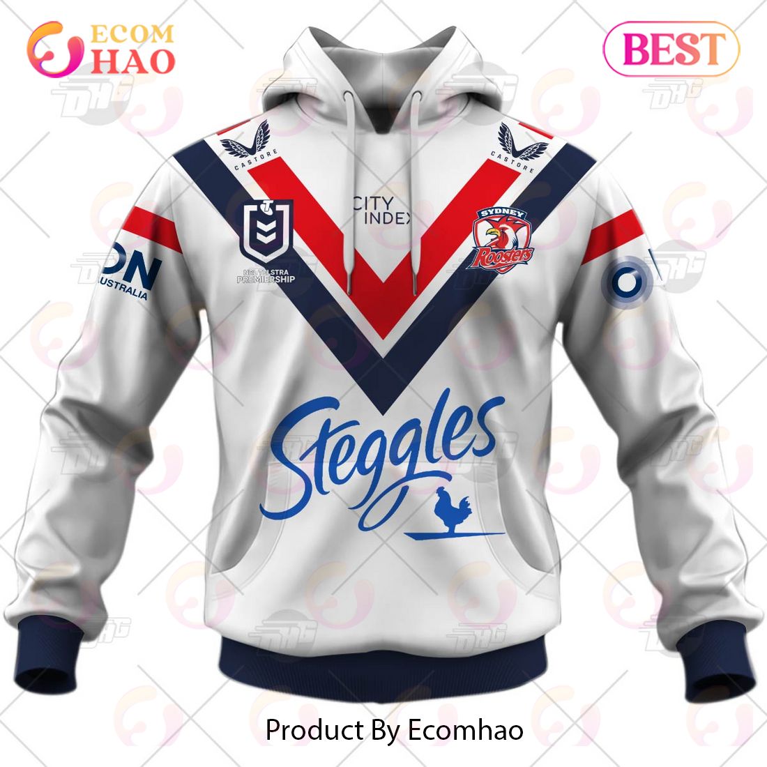 NRL Sydney Roosters 2023 Away Jersey – Personalize Your Own New & Retro Sports Jerseys 3D Hoodie