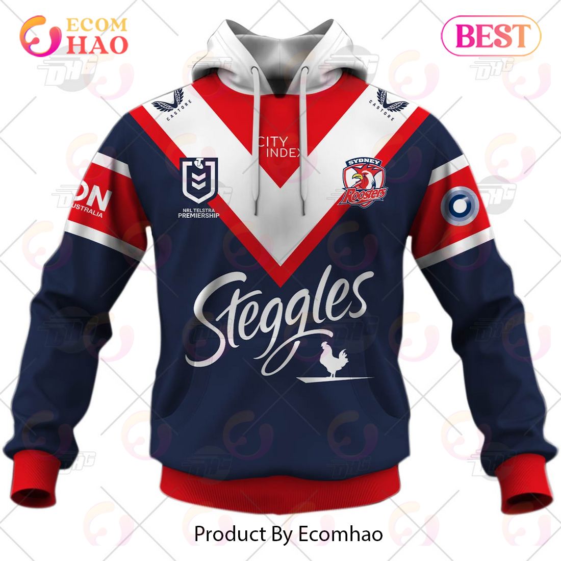 NRL Sydney Roosters 2023 Home Jersey – Personalize Your Own New & Retro Sports Jerseys 3D Hoodie