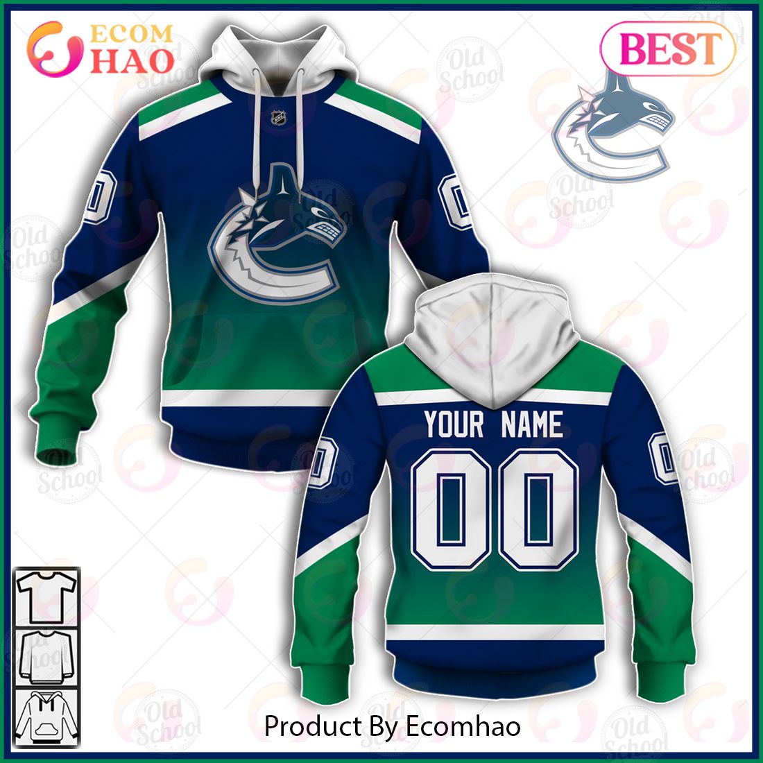 Personalized NHL Vancouver Canucks Mix Jersey 2023 3D Hoodie