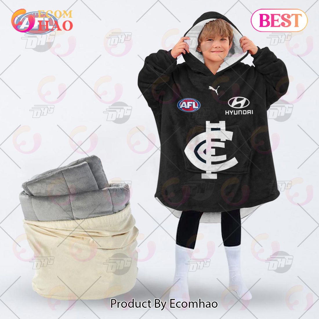 AFL Jersey Carlton Football Club Oodie Blanket Hoodie Snuggie Hoodies – Personalize Your Own New & Retro Sports Jerseys