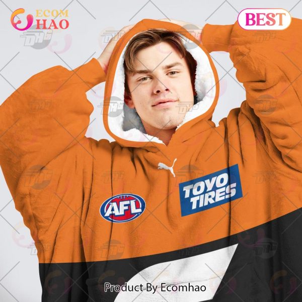 AFL Jersey Greater Western Sydney Giants Oodie Blanket Hoodie Snuggie Hoodies – Personalize Your Own New & Retro Sports Jerseys