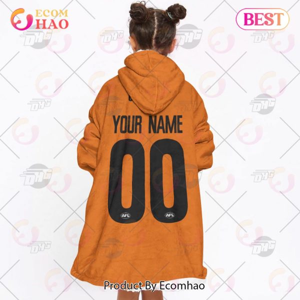 AFL Jersey Greater Western Sydney Giants Oodie Blanket Hoodie Snuggie Hoodies – Personalize Your Own New & Retro Sports Jerseys