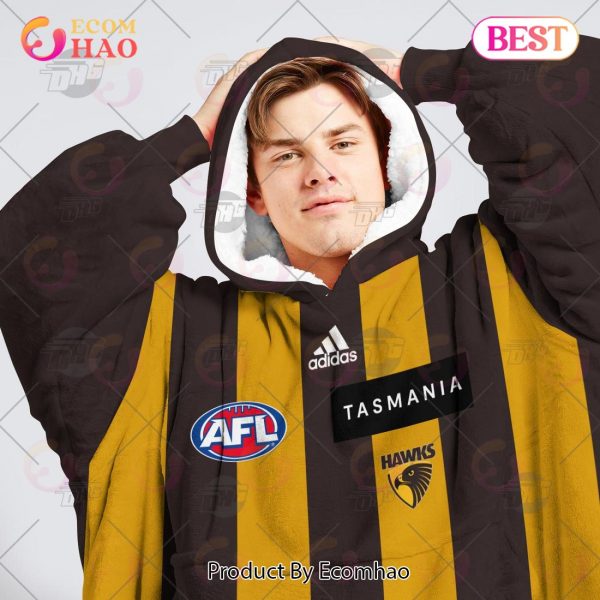 AFL Jersey Hawthorn Football Club Oodie Blanket Hoodie Snuggie Hoodies – Personalize Your Own New & Retro Sports Jerseys