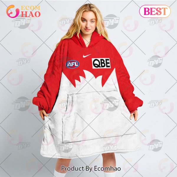 AFL Jersey Sydney Swans Oodie Blanket Hoodie Snuggie Hoodies – Personalize Your Own New & Retro Sports Jerseys