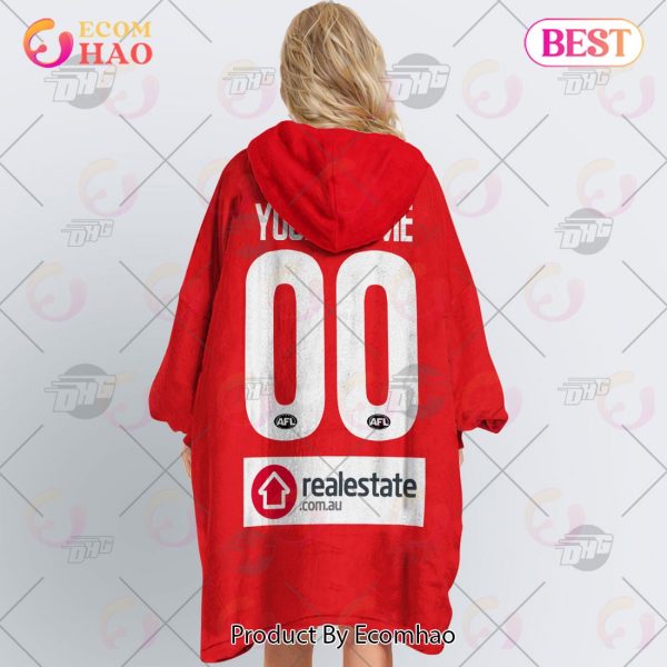 AFL Jersey Sydney Swans Oodie Blanket Hoodie Snuggie Hoodies – Personalize Your Own New & Retro Sports Jerseys
