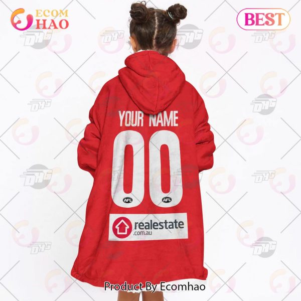 AFL Jersey Sydney Swans Oodie Blanket Hoodie Snuggie Hoodies – Personalize Your Own New & Retro Sports Jerseys