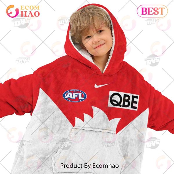AFL Jersey Sydney Swans Oodie Blanket Hoodie Snuggie Hoodies – Personalize Your Own New & Retro Sports Jerseys