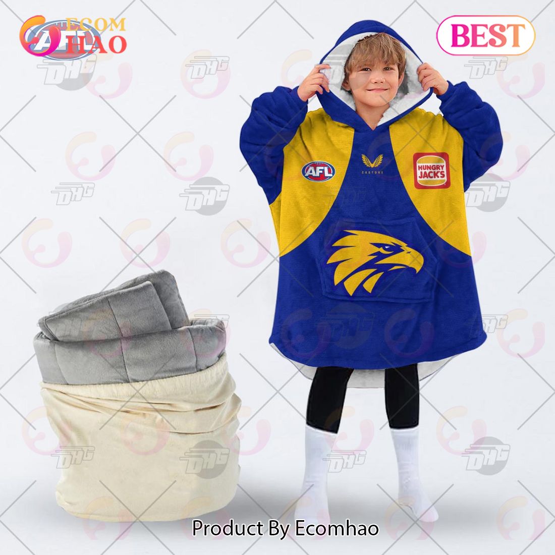 AFL Jersey West Coast Eagles Oodie Blanket Hoodie Snuggie Hoodies – Personalize Your Own New & Retro Sports Jerseys