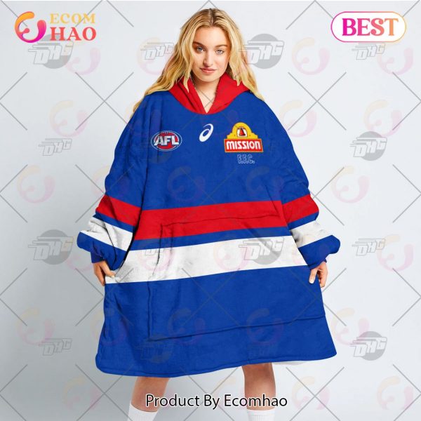 AFL Jersey Western Bulldogs Oodie Blanket Hoodie Snuggie Hoodies – Personalize Your Own New & Retro Sports Jerseys