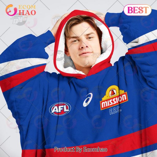 AFL Jersey Western Bulldogs Oodie Blanket Hoodie Snuggie Hoodies – Personalize Your Own New & Retro Sports Jerseys