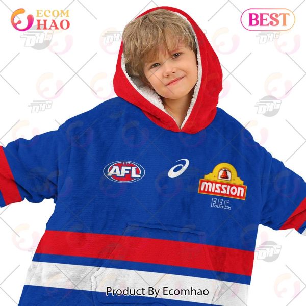 AFL Jersey Western Bulldogs Oodie Blanket Hoodie Snuggie Hoodies – Personalize Your Own New & Retro Sports Jerseys