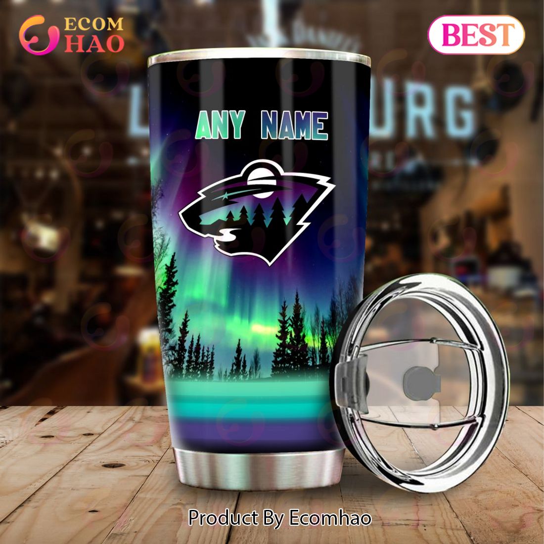 NHL Minnesota Wild Special Design With Northern Lights Tumbler