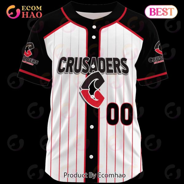 Super Rugby Pacific Crusaders Logo Red Baseball Jersey Shirt For