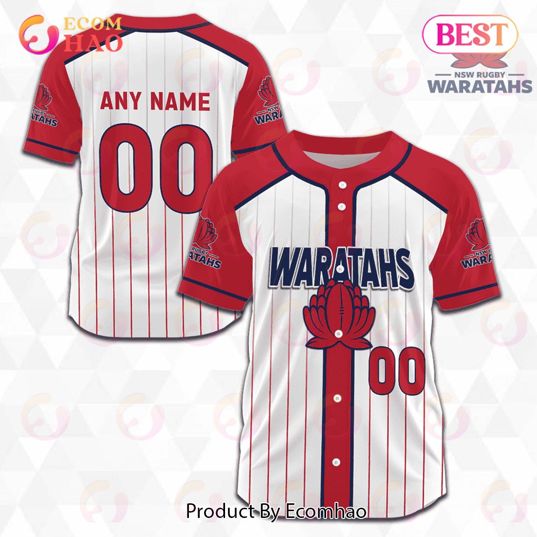 New South Wales Waratahs Super Rugby Baseball Jerseys 2023